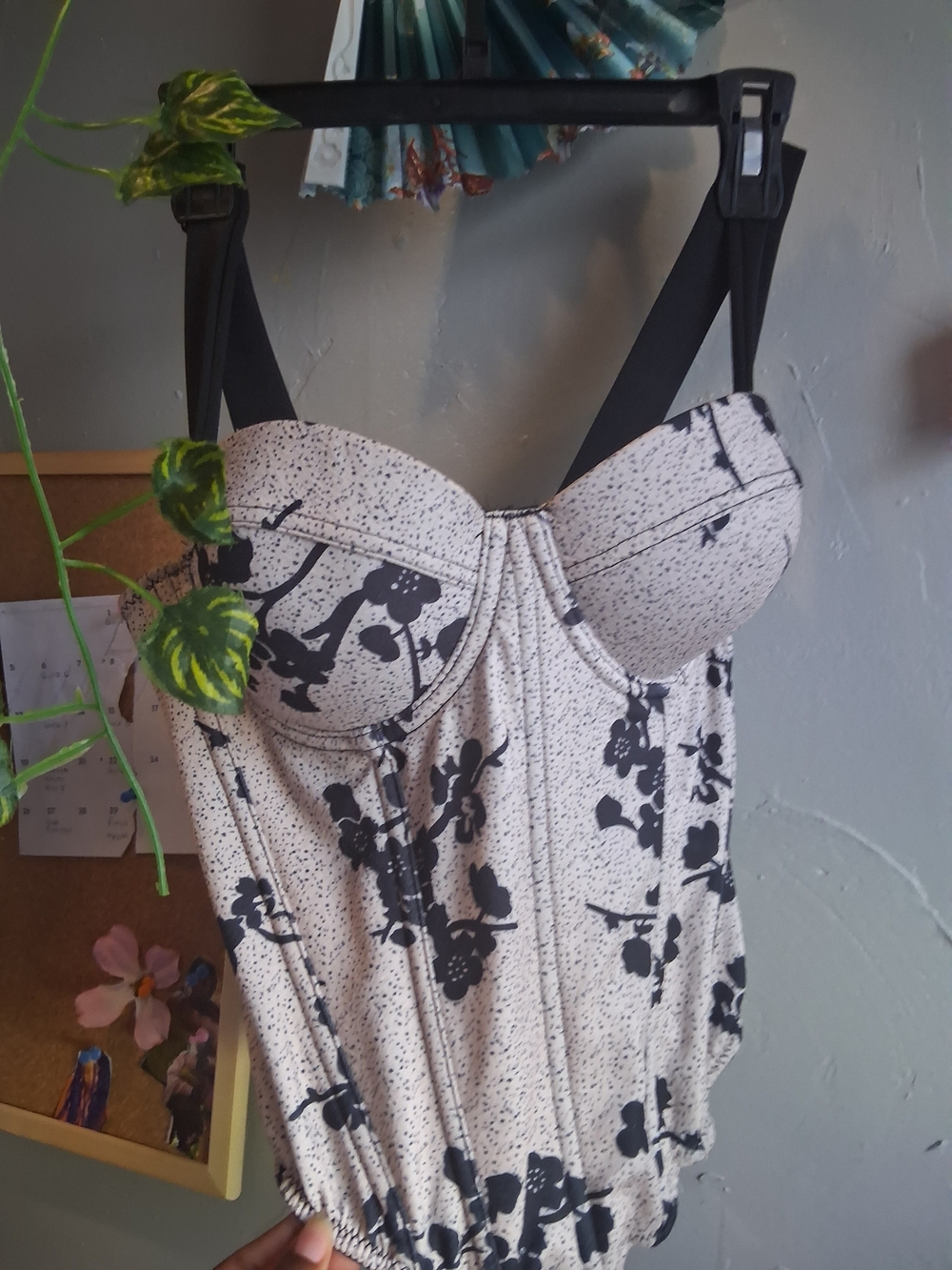 Black Floral-Print Bustier Slip - Women